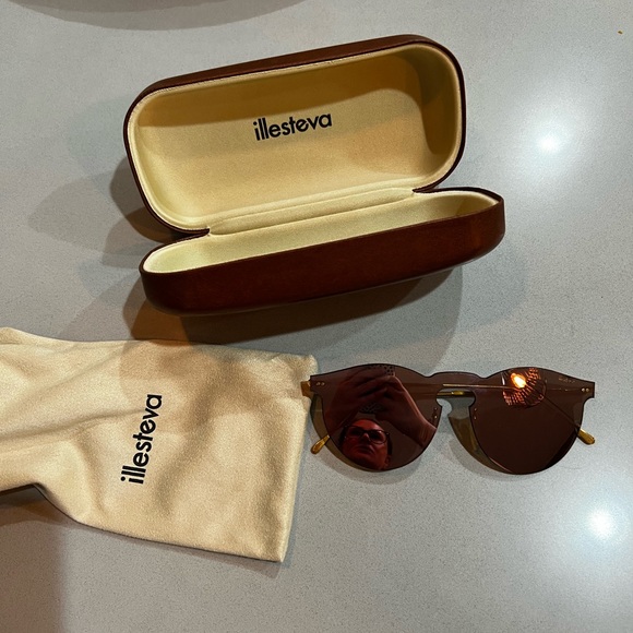 Illesteva Rimless Sunglasses - Pink Sunglasses - Mirrored Sunglasses - Womens - Picture 4 of 9